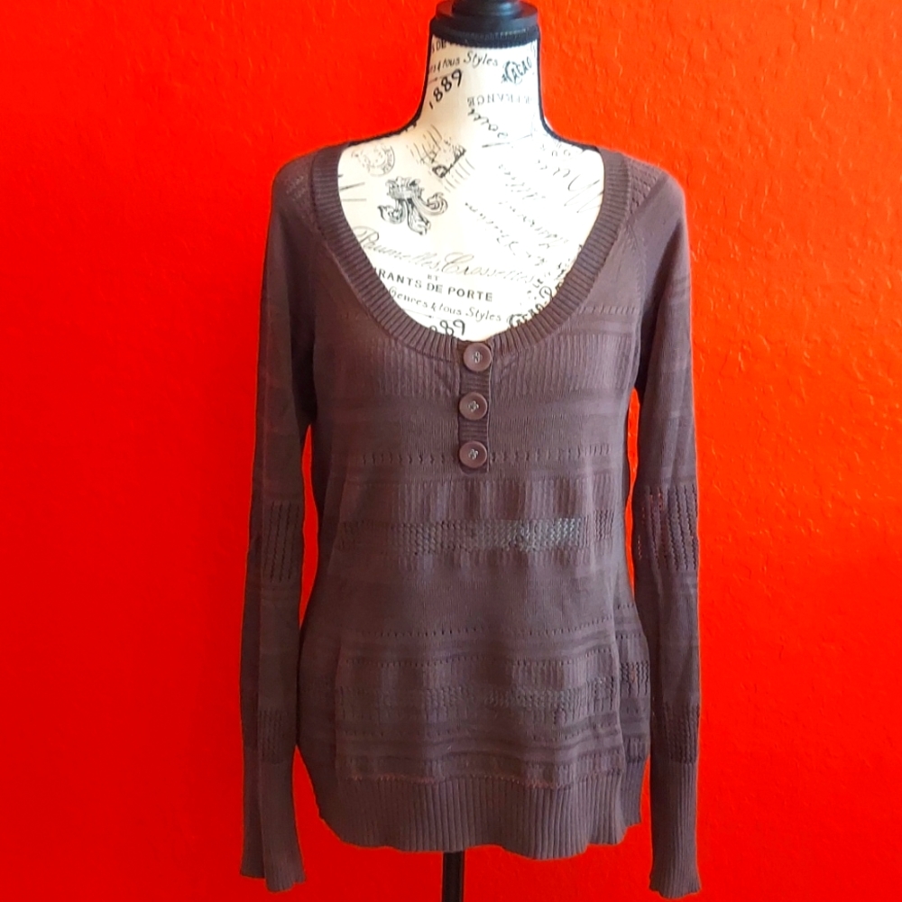DKNY Jeans Long Sleeve Thin Knit  Sweater Size Medium